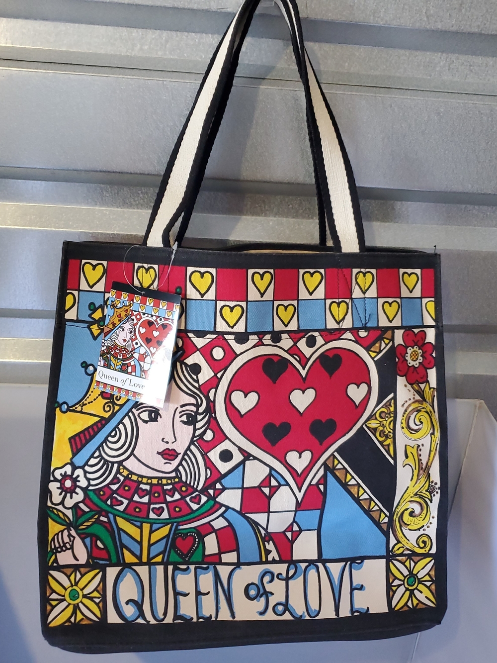 NWT Brighton Queen Of Love Art Print Canvas Tote Bag Handbag